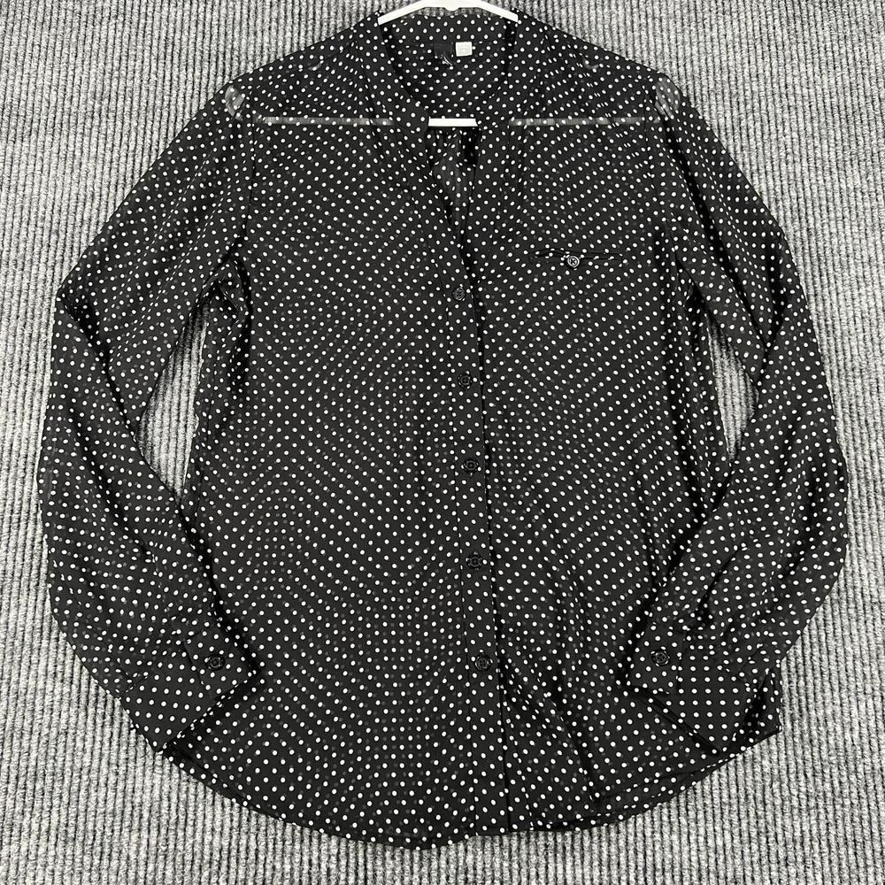 KUT Womens Shirt Small Black Long Sleeve Button Up Lightweight Blouse